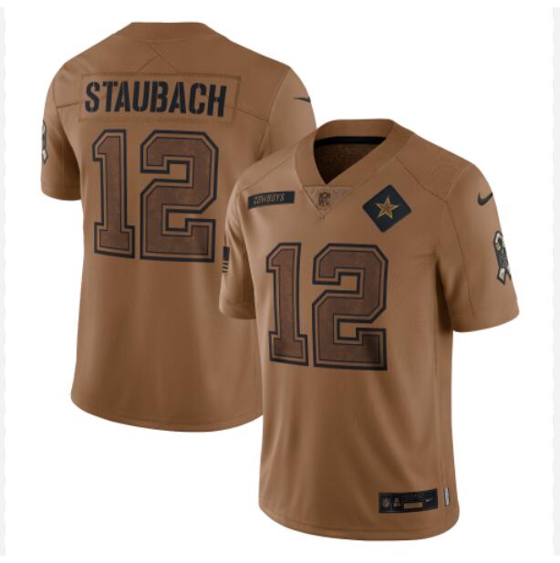 Men Nike #27 Roger Staubach Brown Dallas Cowboys 2023 Salute To Service Retired Player Limited Jersey->indianapolis colts->NFL Jersey